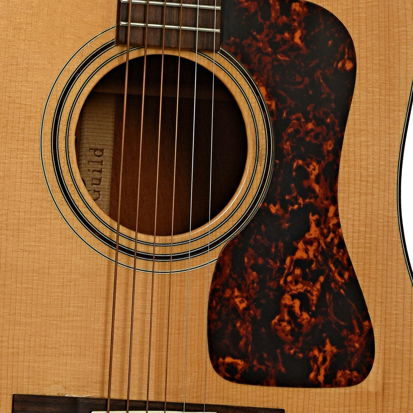 Soundhole of Guild D-40 Acoustic Guitar
