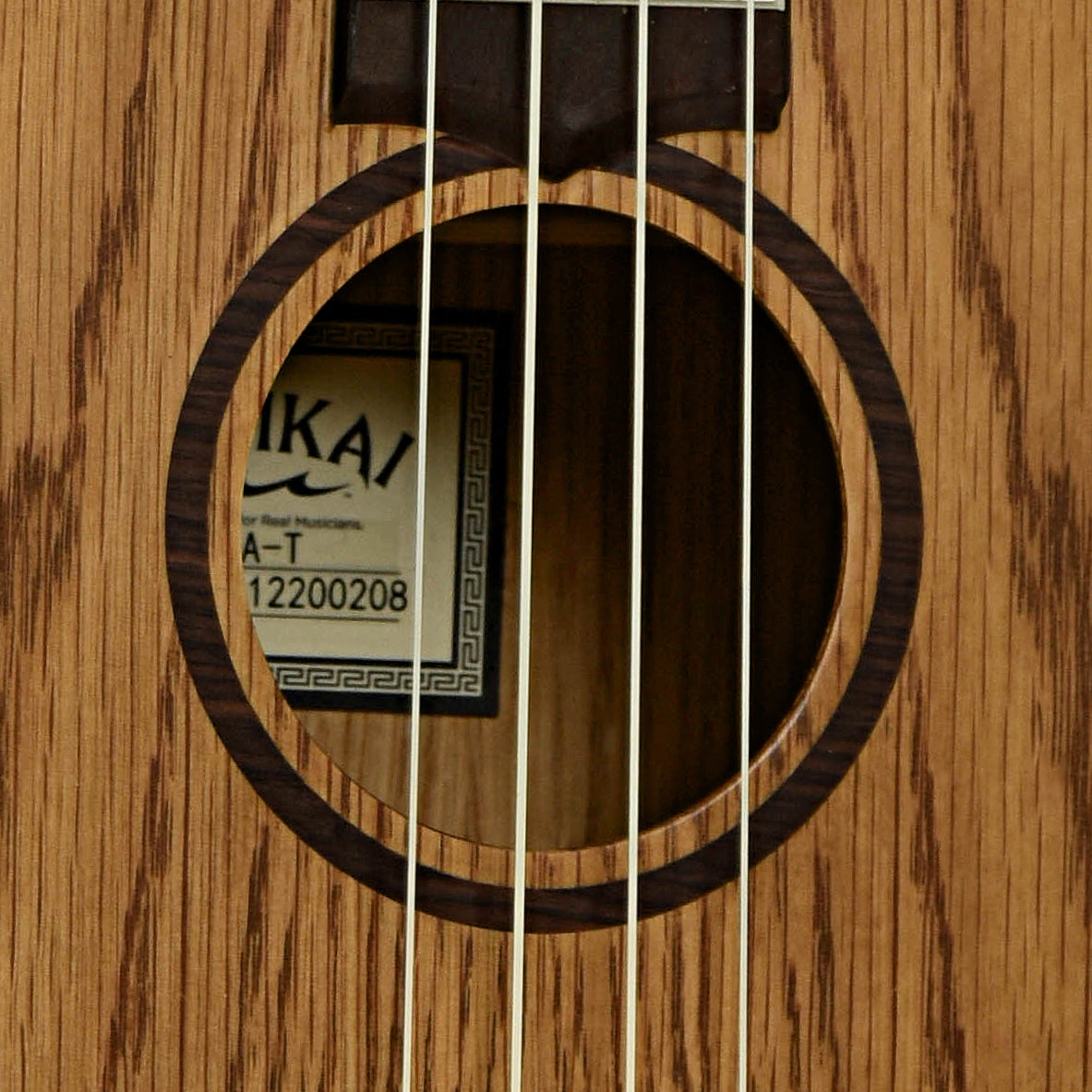 Soundhole of Lanikai OA-T Oak Tenor Ukulele & Gigbag
