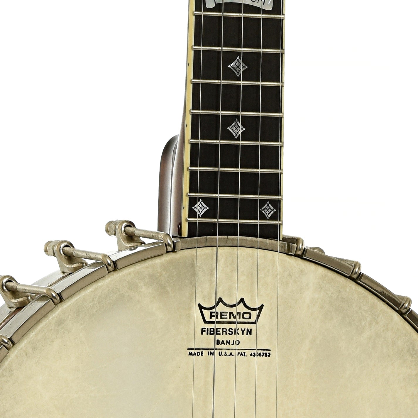 Front neck joint of Prucha Premium Griffon Open Back Banjo 