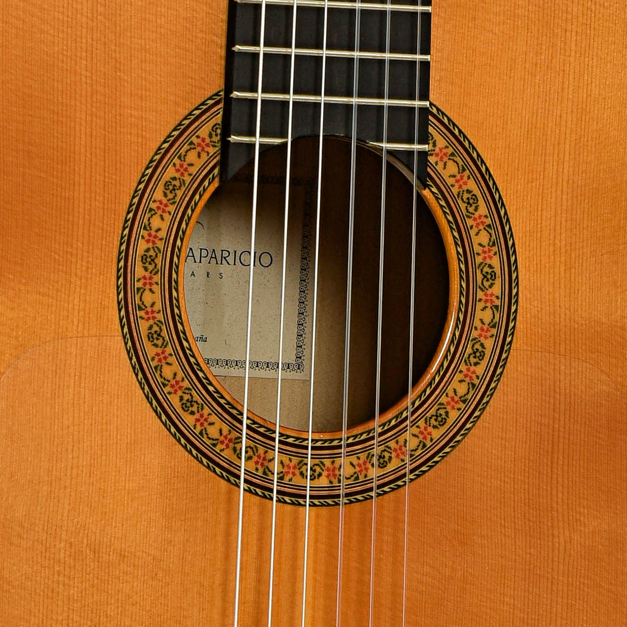 Soundhole of Antonio Apparicio AA40F Flamenco Guitar