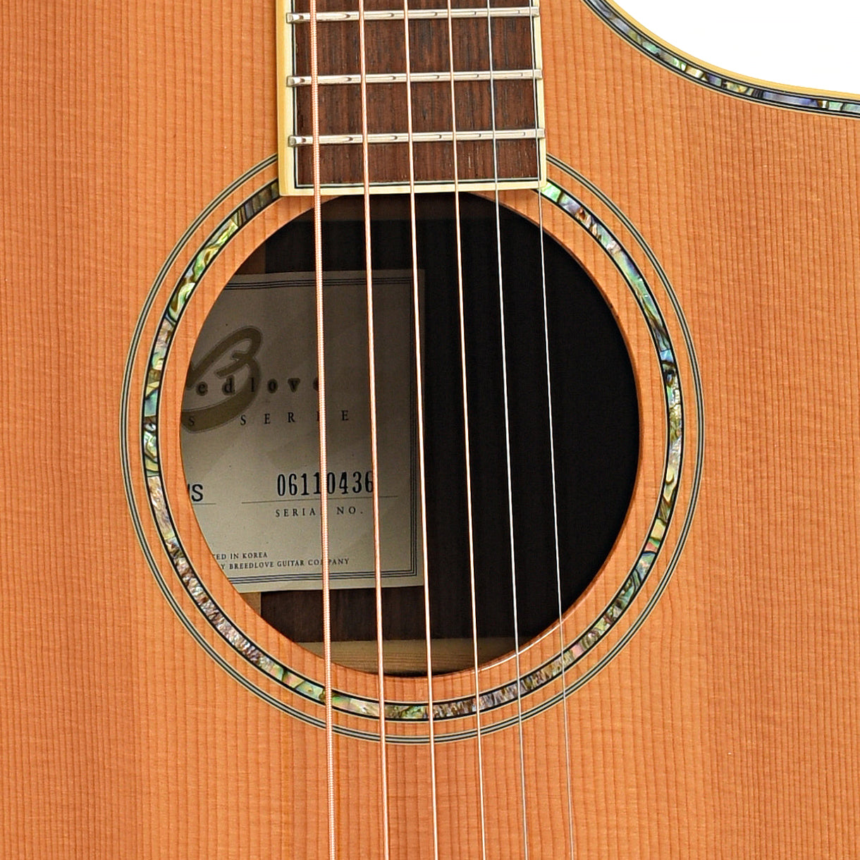 Sound hole of Breedlove AC25/SR Acoustic
