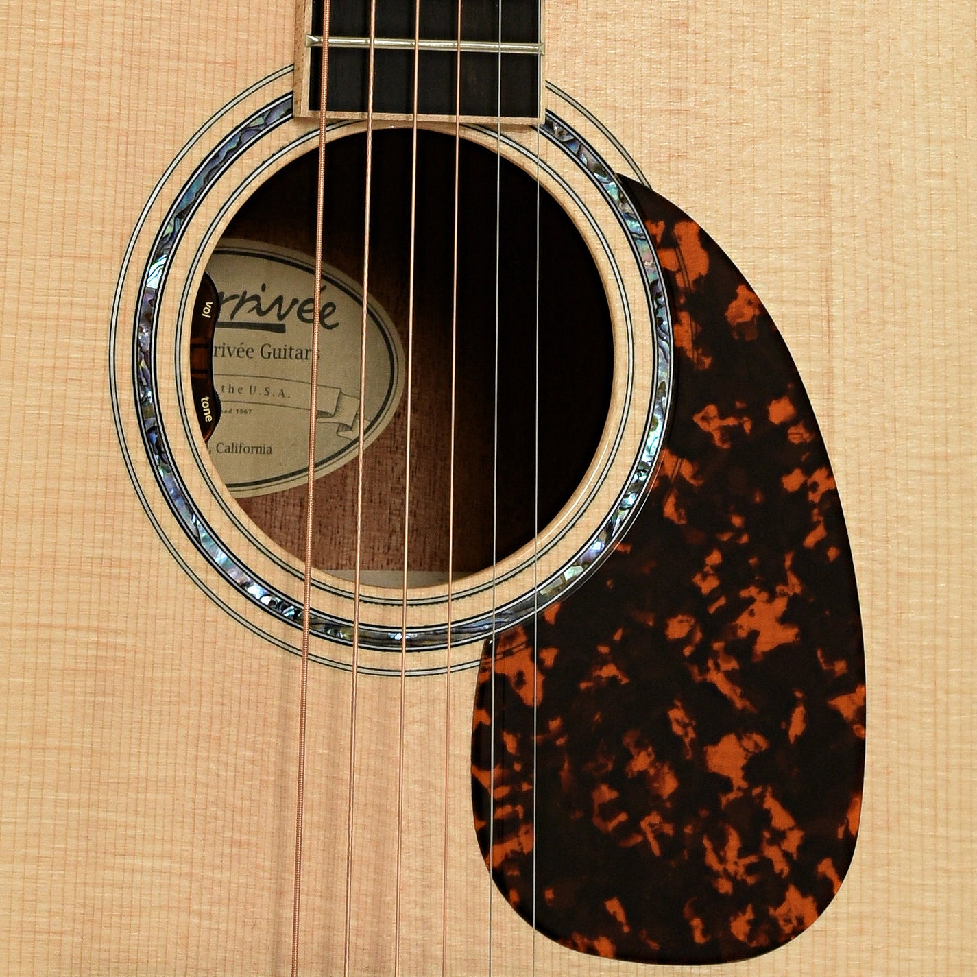 Soundhole of Larrivee D-05E Select Mahogany Series Acoustic-Electric Guitar