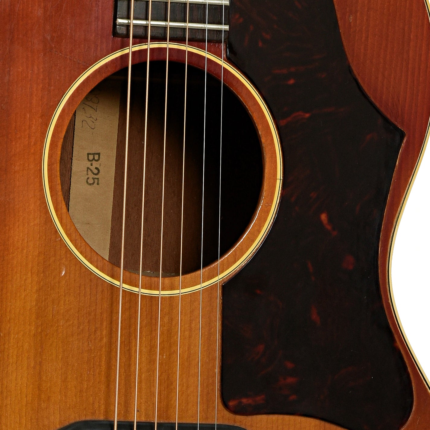 Soundhole of Gibson B-25 Acoustic Guitar