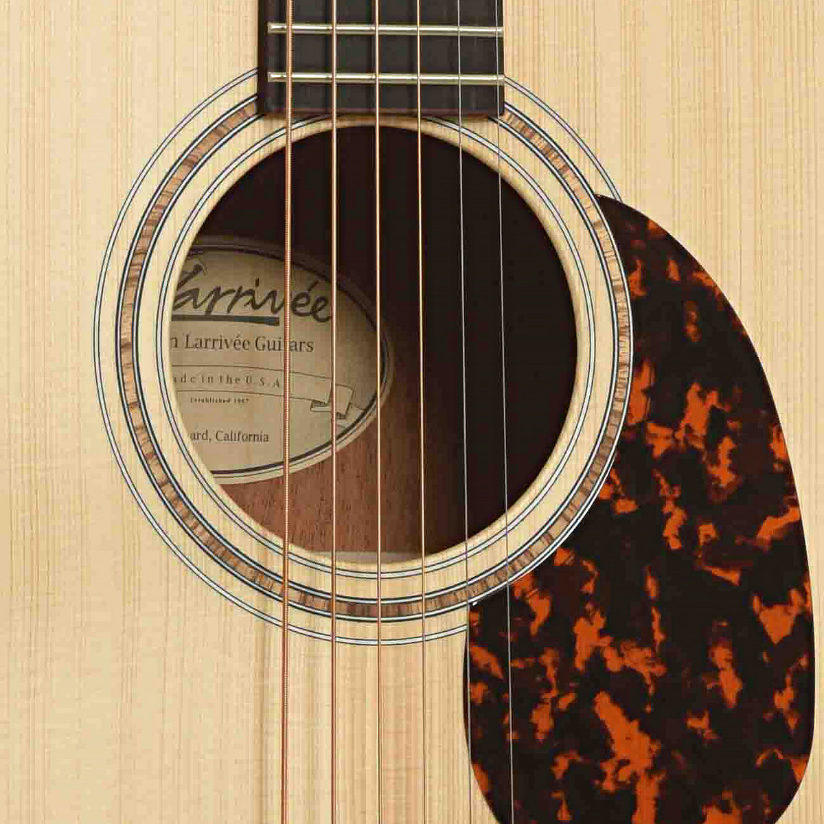 Soundhole of Larrivee L-24 Acoustic Guitar