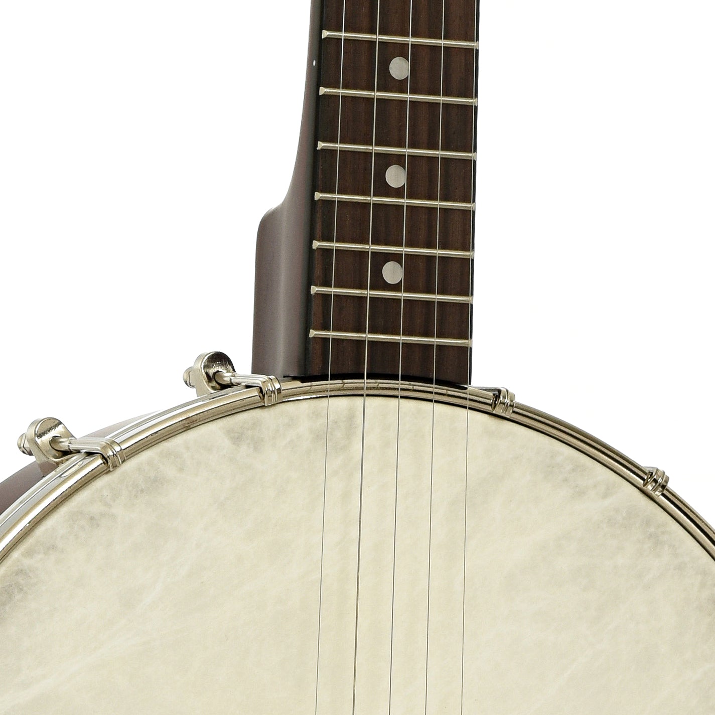 Front neck joint of Recording King Dirty 30s Open Back Banjo Mahogany