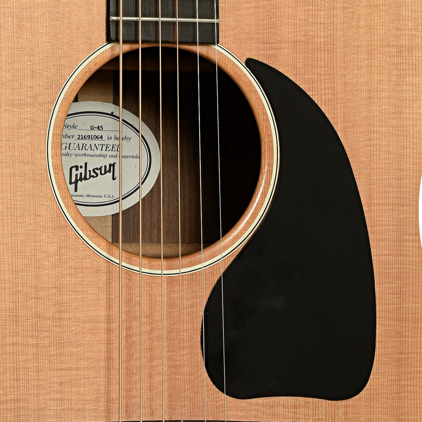 Soundhole of Gibson G-45 Acoustic Guitar 