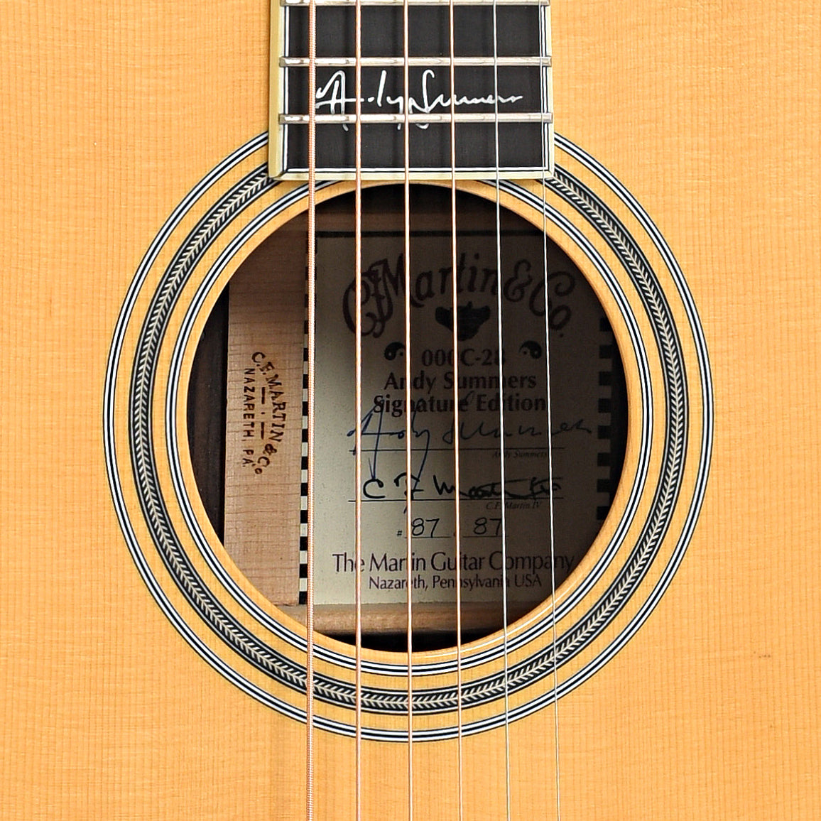Sound hole of Martin 000C-28 Andy Summers Signature Model Acoustic Guitar (2006)