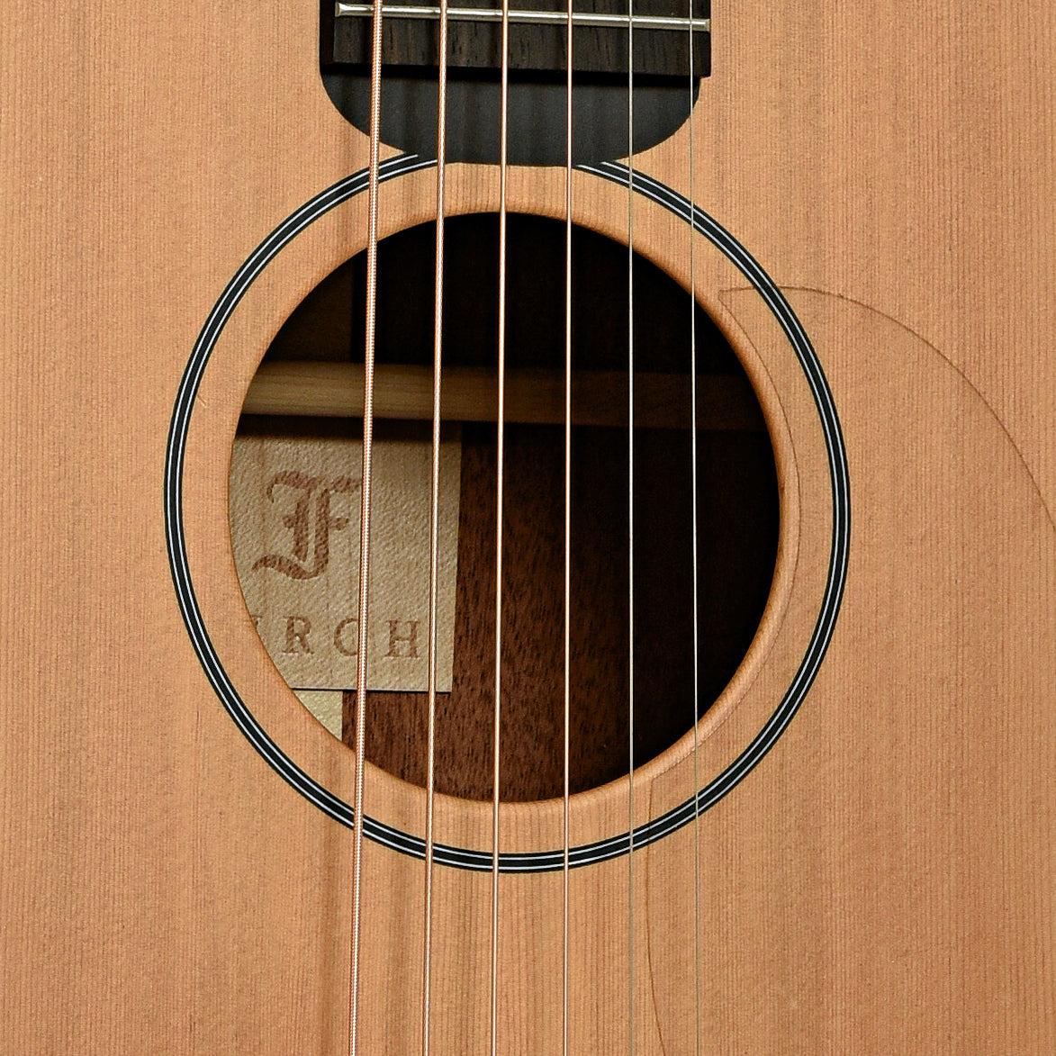 Soundhole of Furch LJ10-CM Little Jane Travel Guitar