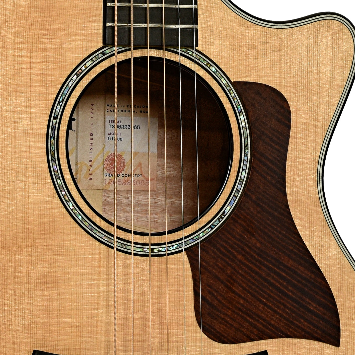 Soundhole of Taylor 612ce Acoustic-Electric Guitar 