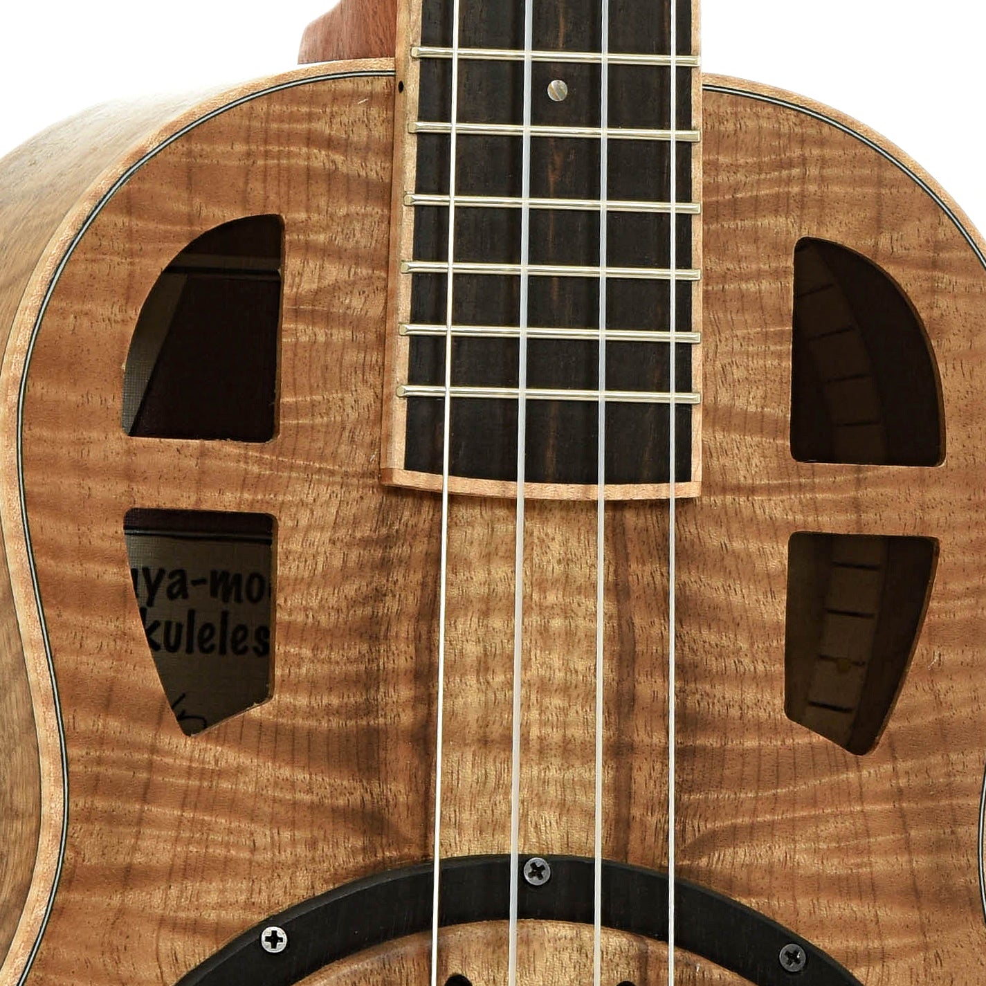Soundholes of Mya-Moe Resonator Tenor Ukulele