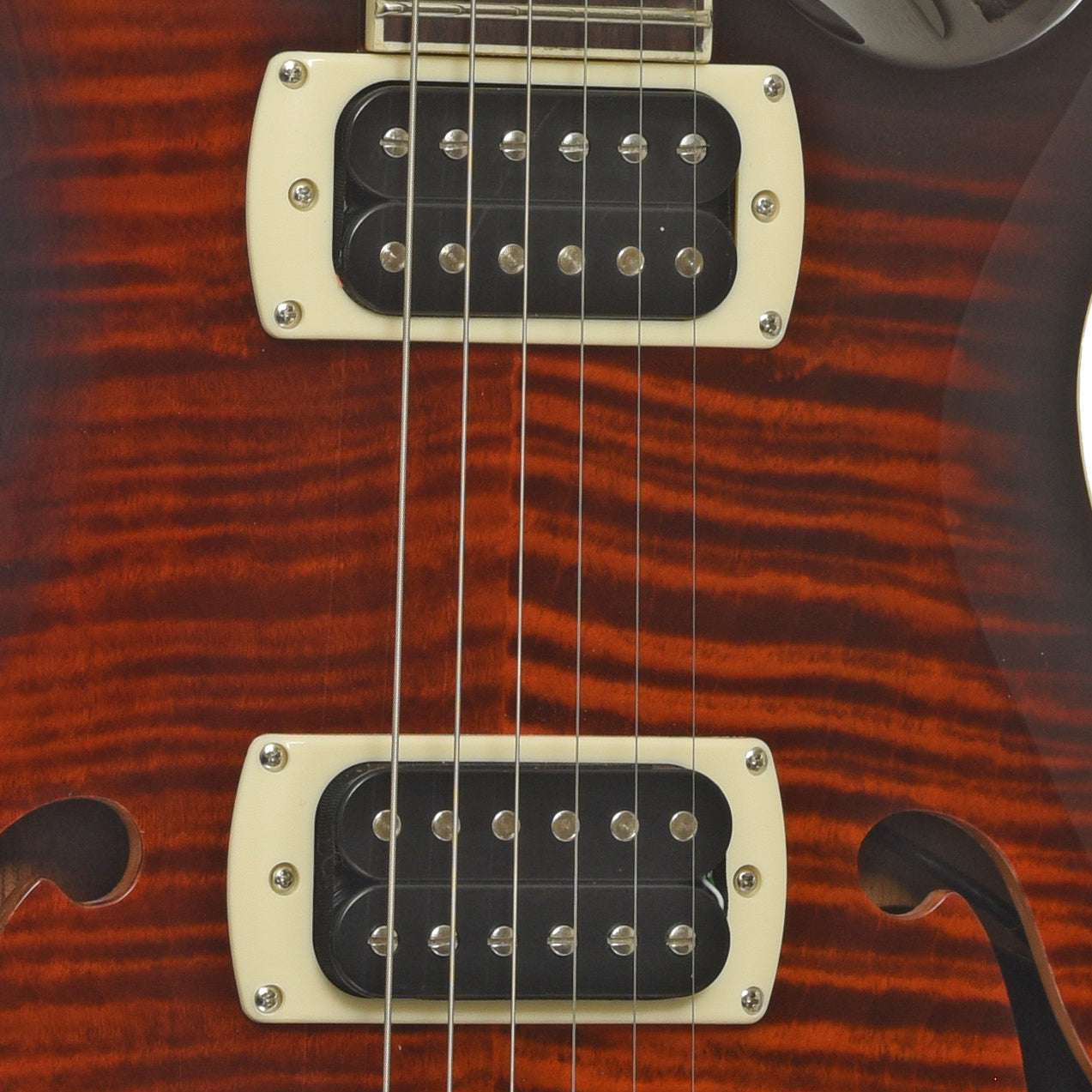 Pickups of PRS SE Hollowbody I Piezo Electric Guitar, Orange Tiger Smokeburst