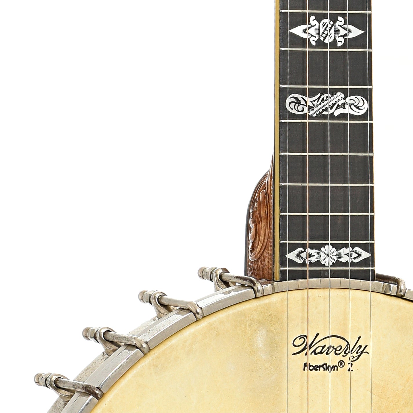 Front body and neck join of Vega Tubaphone No.9 Openback Banjo (1916)