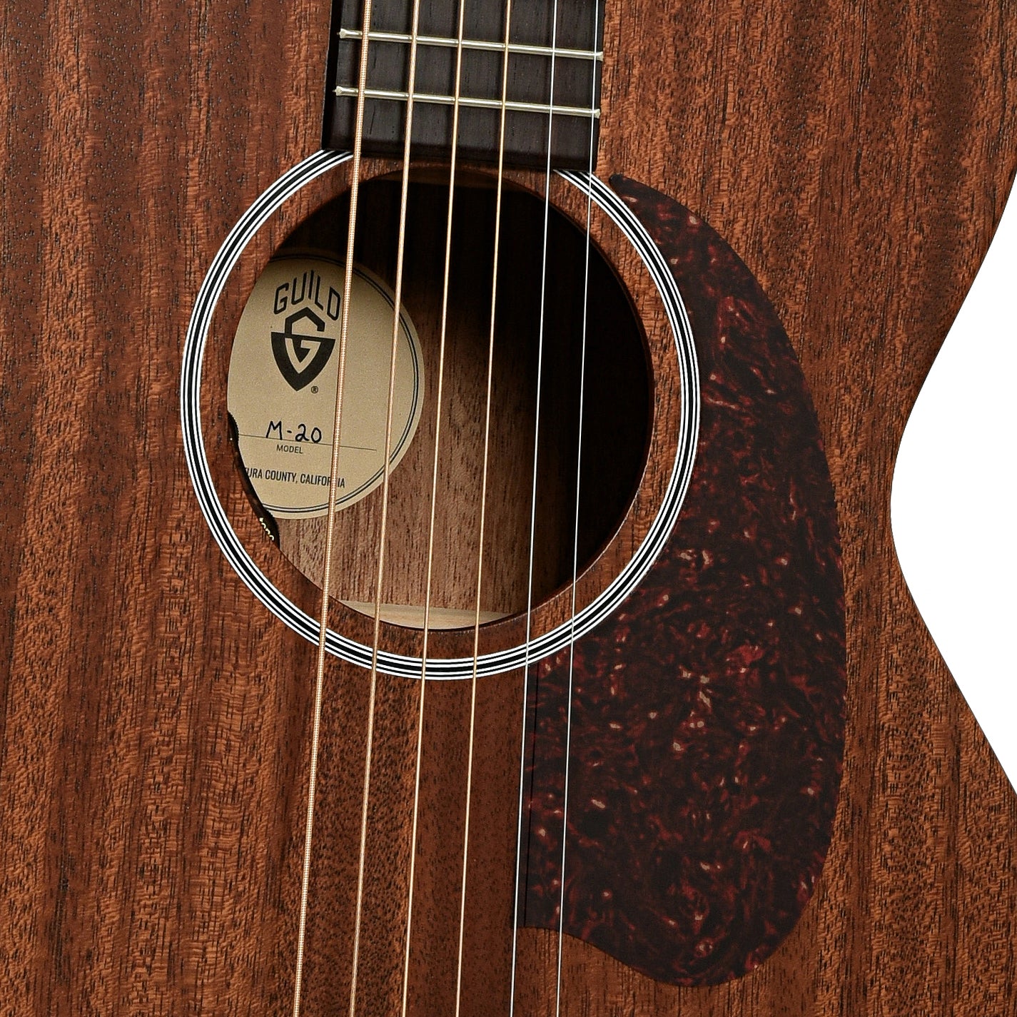 Soudhole of Guild M-20E Acoustic-Electric Guitar, Natural
