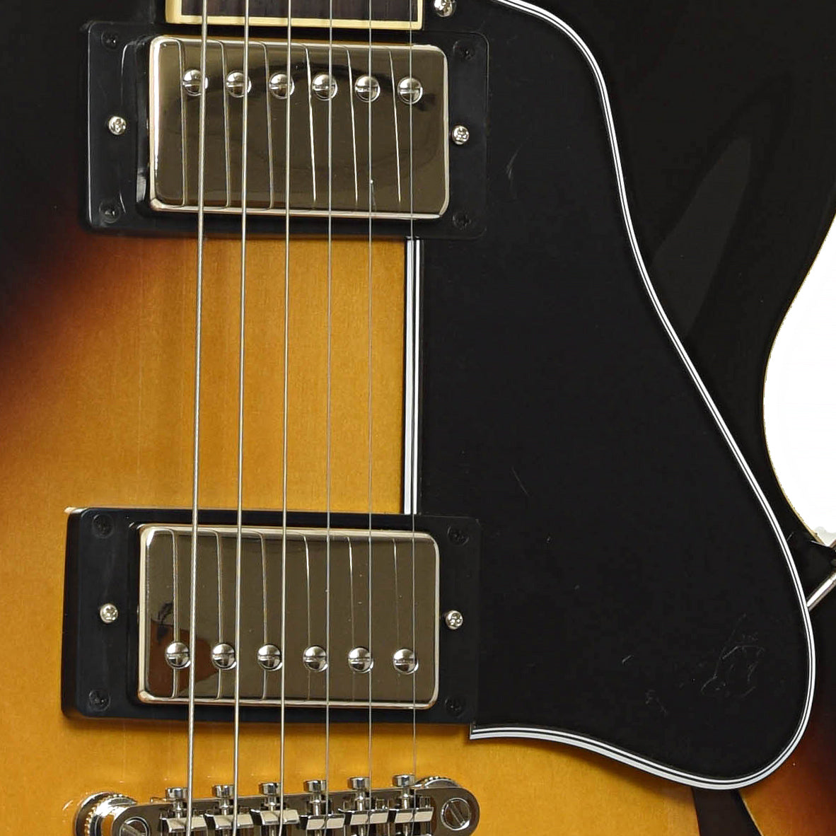 Pickups of Epiphone ES-335 Semi-Hollowbody Electric Guitar, Vintage Sunburst