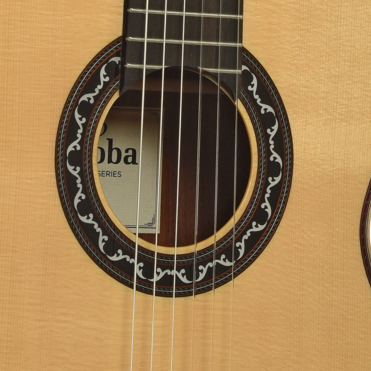 Soundhole of Cordoba Esteso SP Classical Acoustic Guitar
