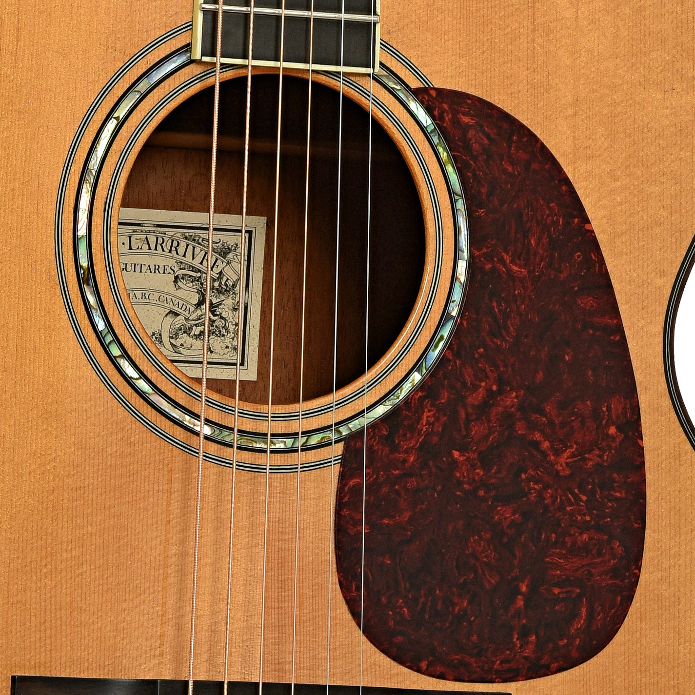 Soundhole of Larrivee J-05 Acoustic Guitar