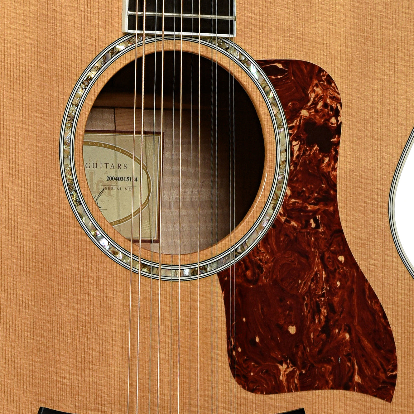 Soundhole of Taylor 655-CE 12-String Acoustic-Electric Guitar