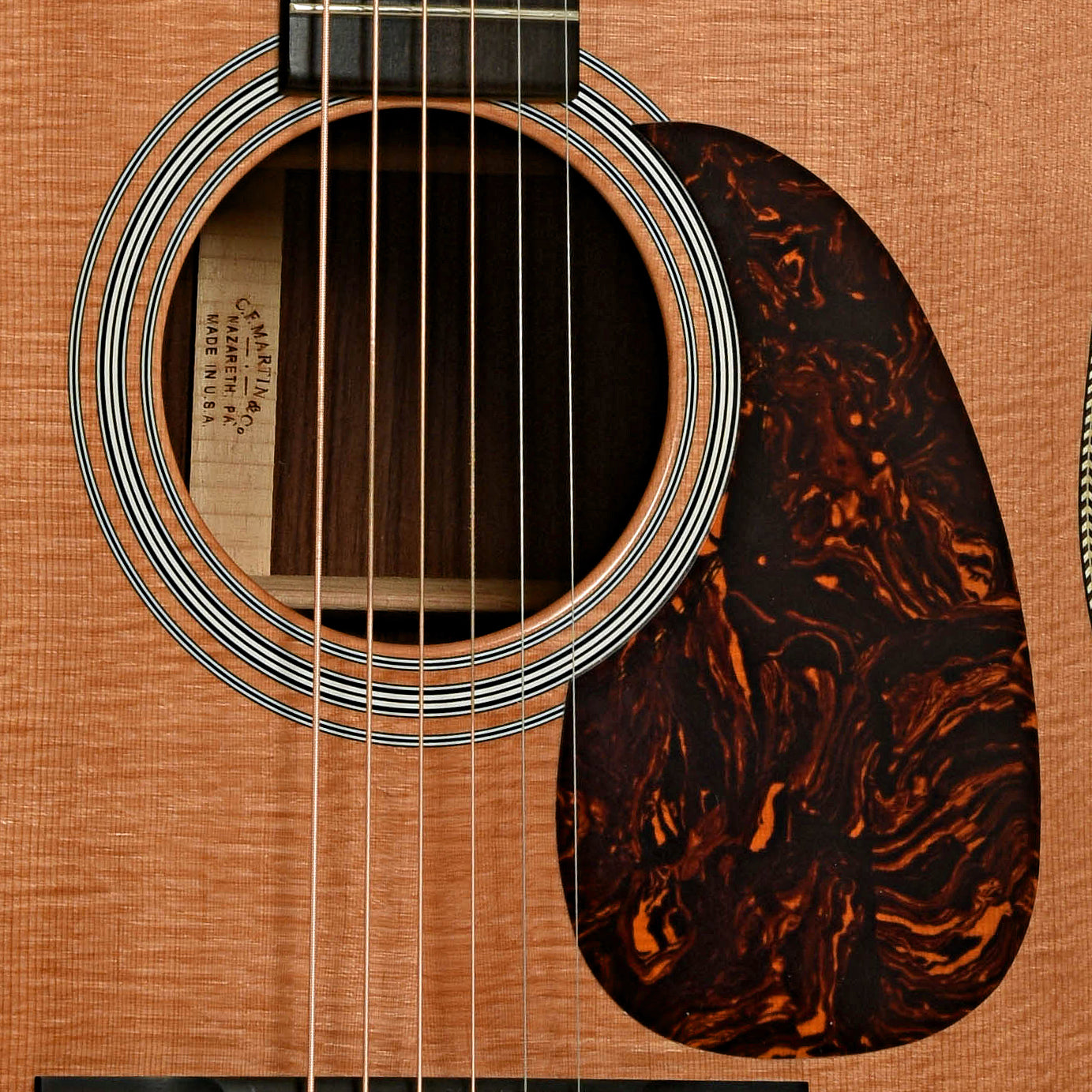 Soundhole of Martin HD-28 Acoustic Guitar