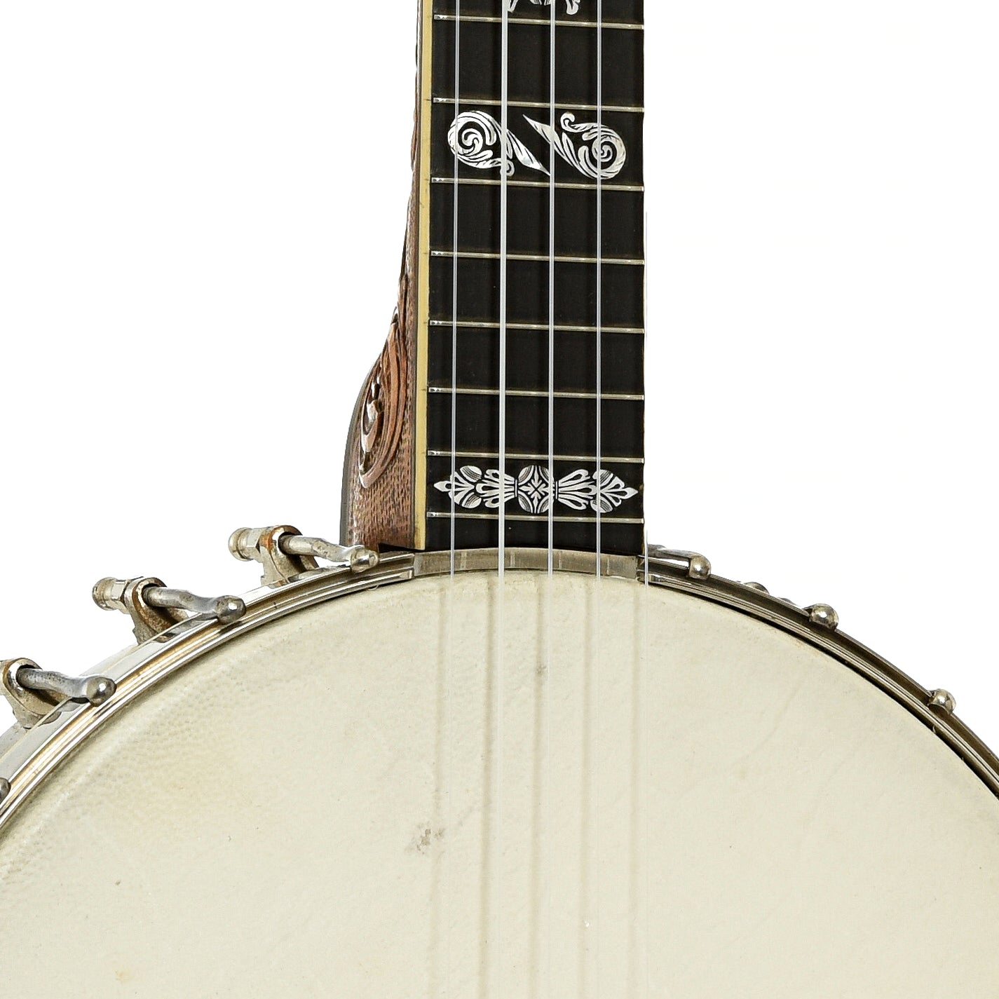 Front neck joint of Fairbanks Whyte Laydie No.7 Open Back Banjo