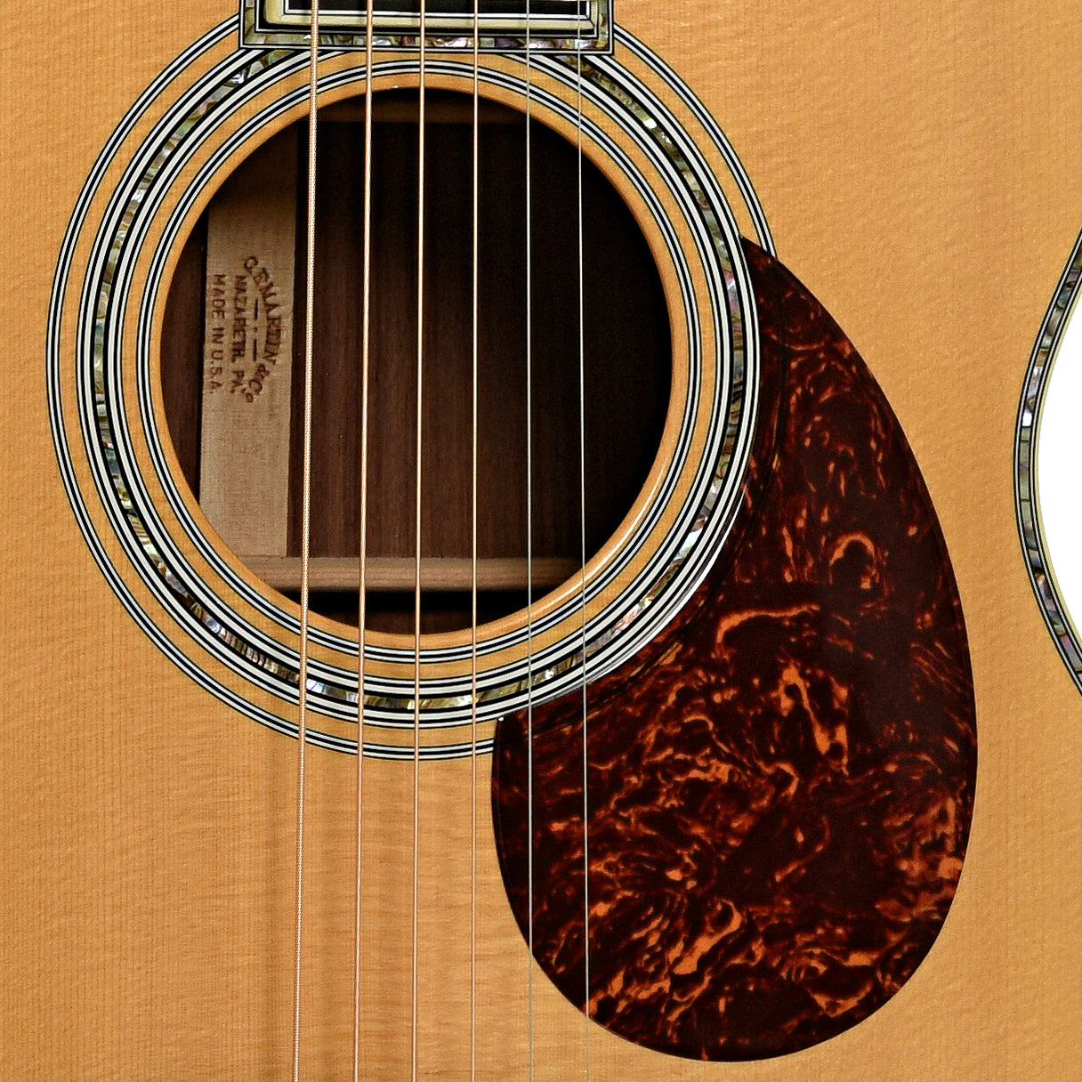 Soundhole of Martin OM-42 Acoustic Guitar
