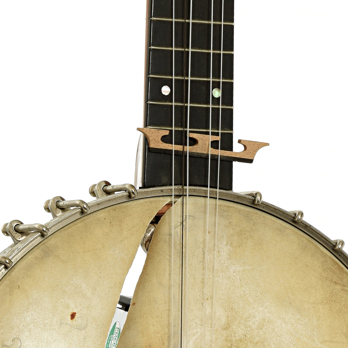 Front neck joint of Haynes Bay State Model 325 Open Back Banjo