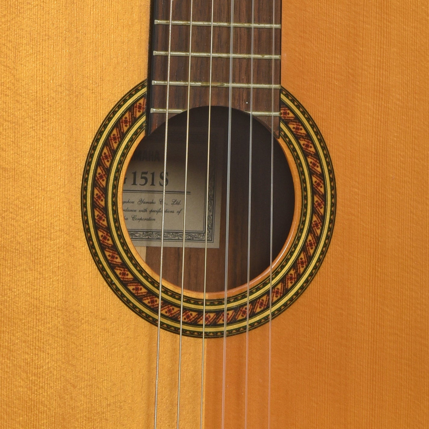 Soundhole of Yamaha CG151S Classical Acoustic Guitar