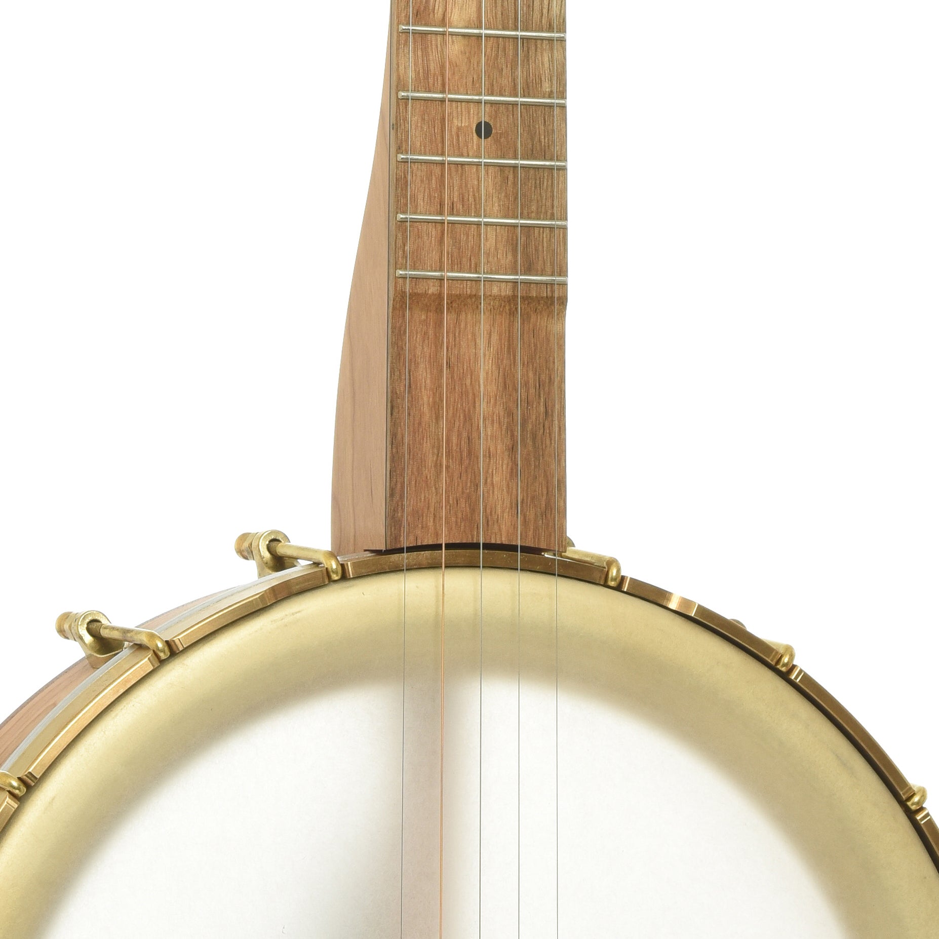 Front neck joint of Pisgah Appalachian 11in Short Scale Openback Banjo & Gigbag, Walnut
