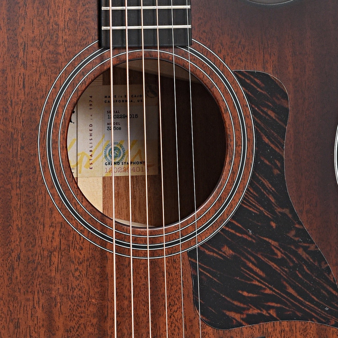 Soundhole of Taylor 326ce Acoustic-Electric Guitar