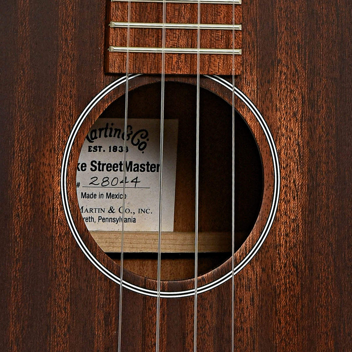 Soundhole of Martin T1 Streetmaster Tenor Ukulele