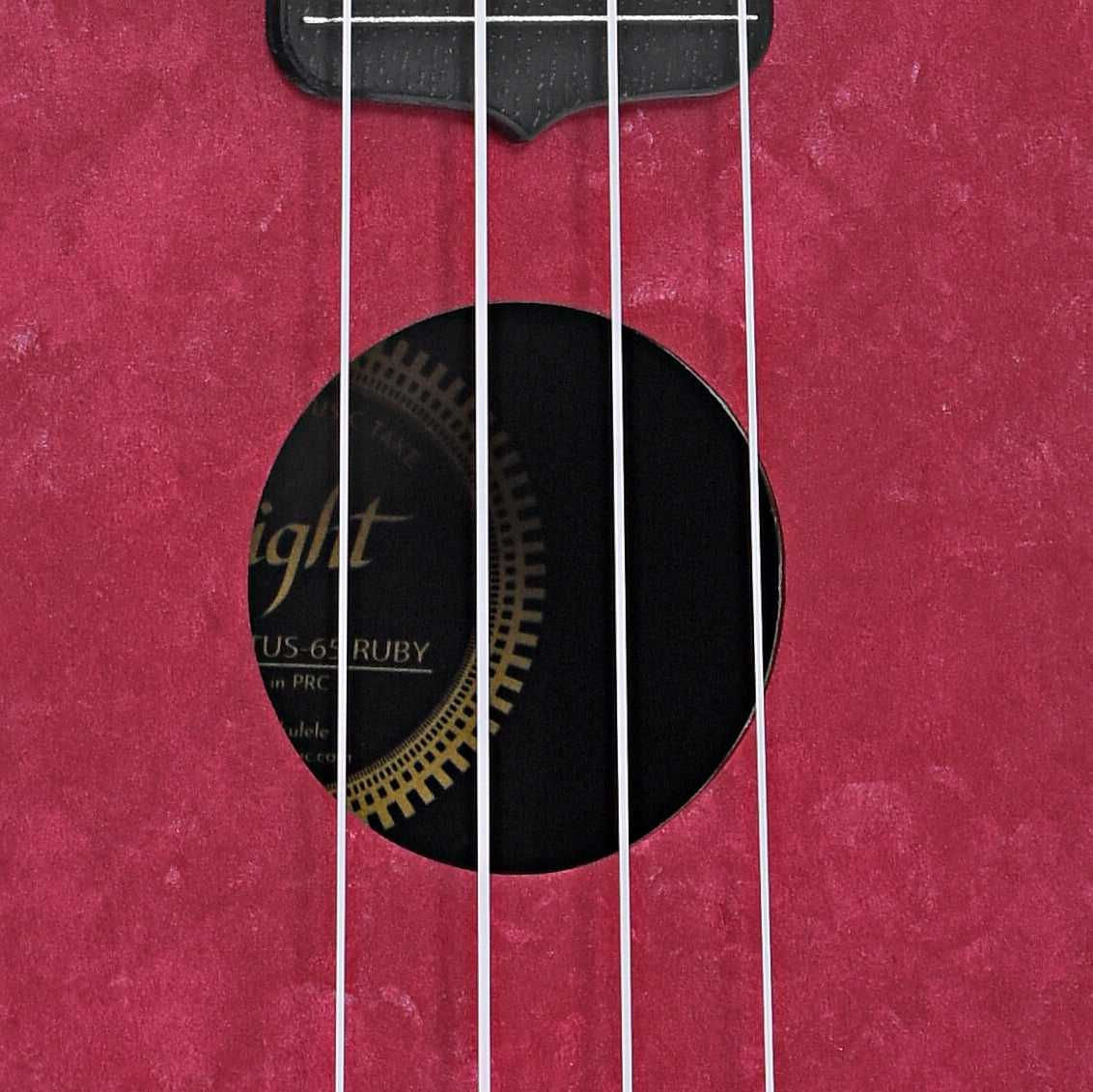 Sound hole of Flight Travel Series TUS65 Ruby Soprano Uke
