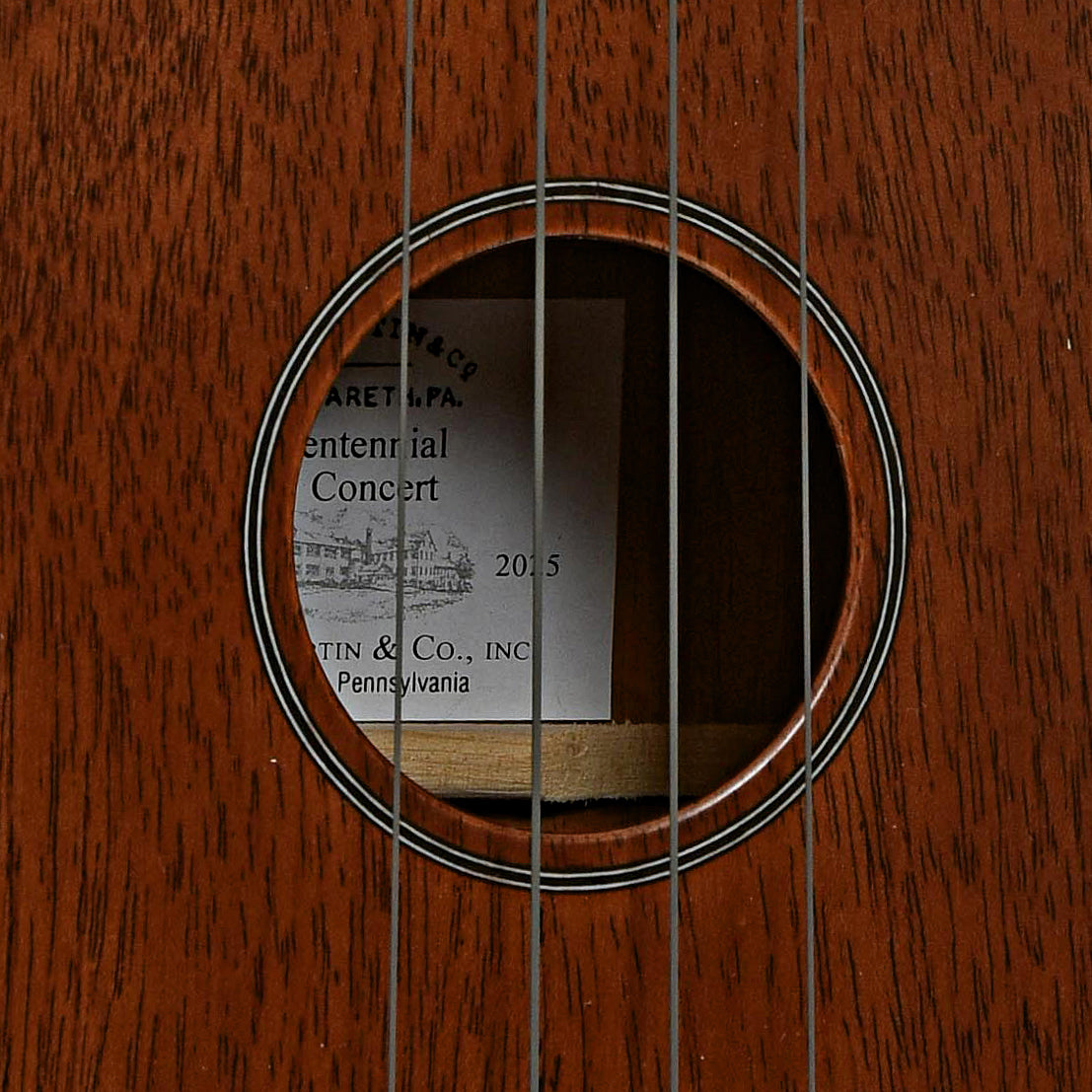 Soundhole of Martin Centennial 1 Concert Ukulele 