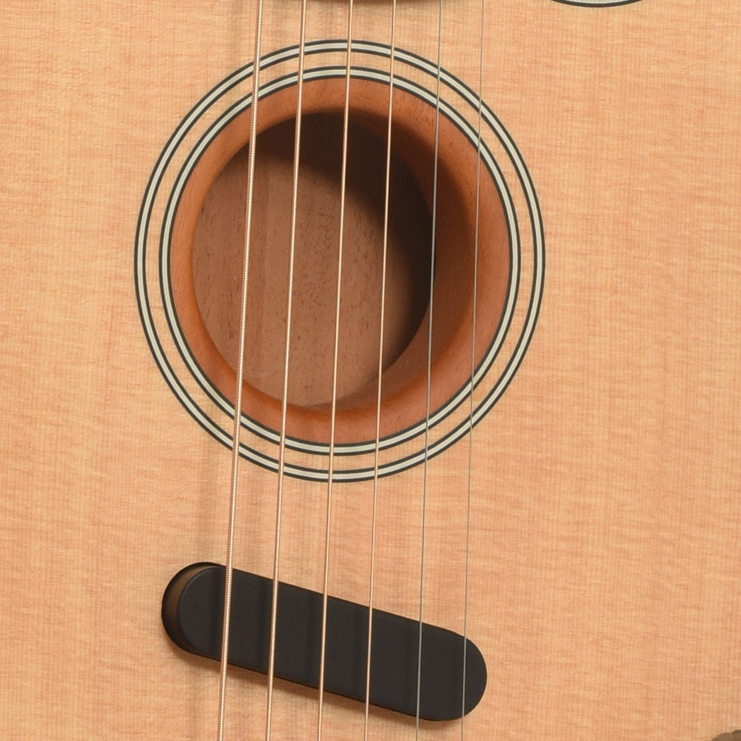 Soundhole and pickup of Fender Acoustasonic Telecaster Acoustic-Electric Guitar