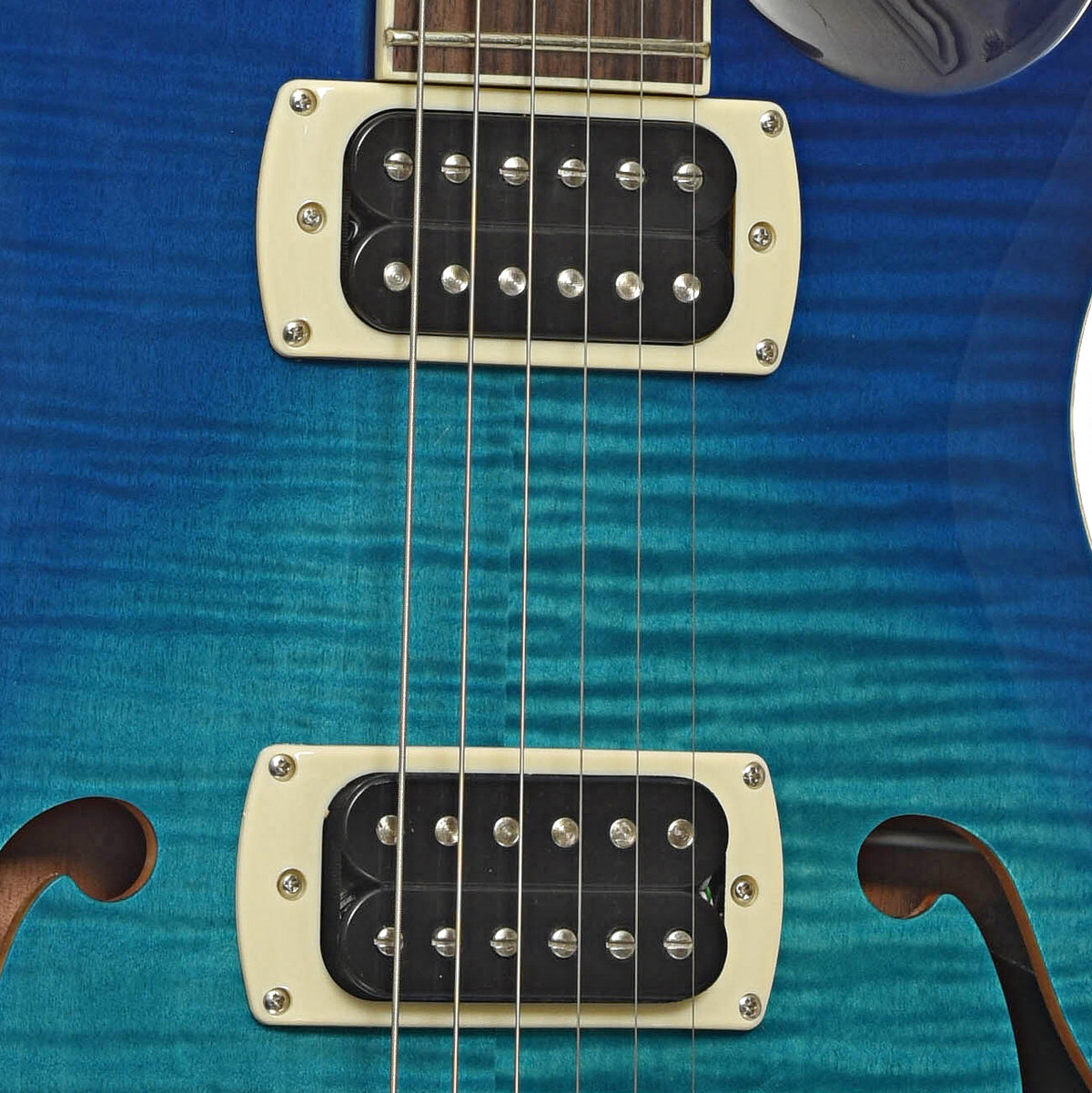 Pickups of PRS SE Hollowbody I Piezo Electric Guitar, Lake Blue