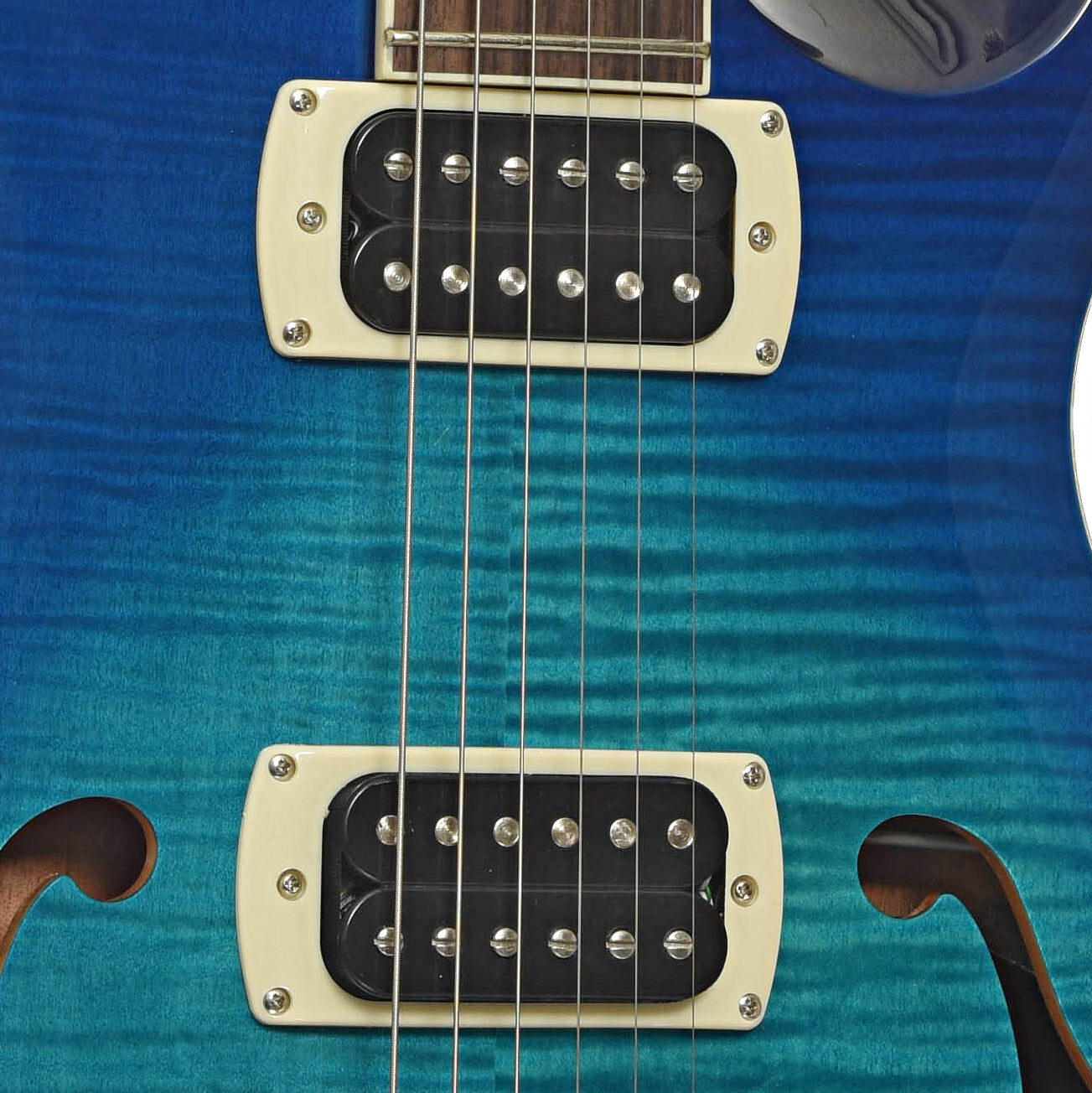 Pickups of PRS SE Hollowbody I Piezo Electric Guitar, Lake Blue