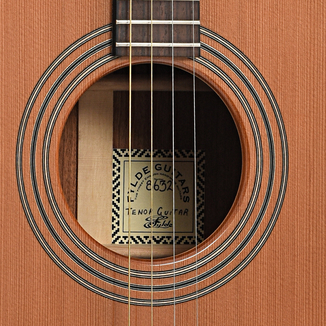 Sound hole of Fylde Tenor Acoustic Guitar