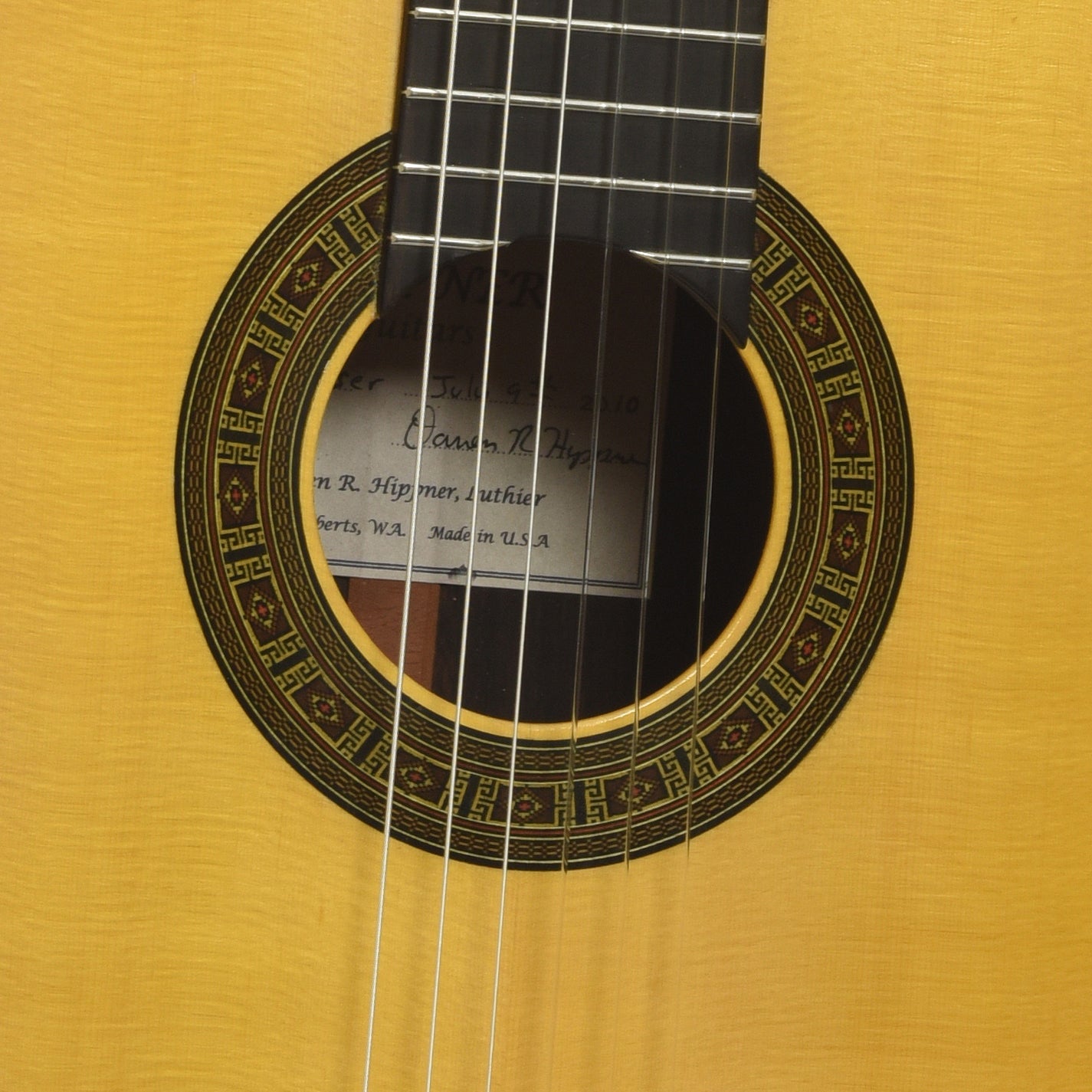 Soundhole of Hippner Hauser Model Classical Guitar