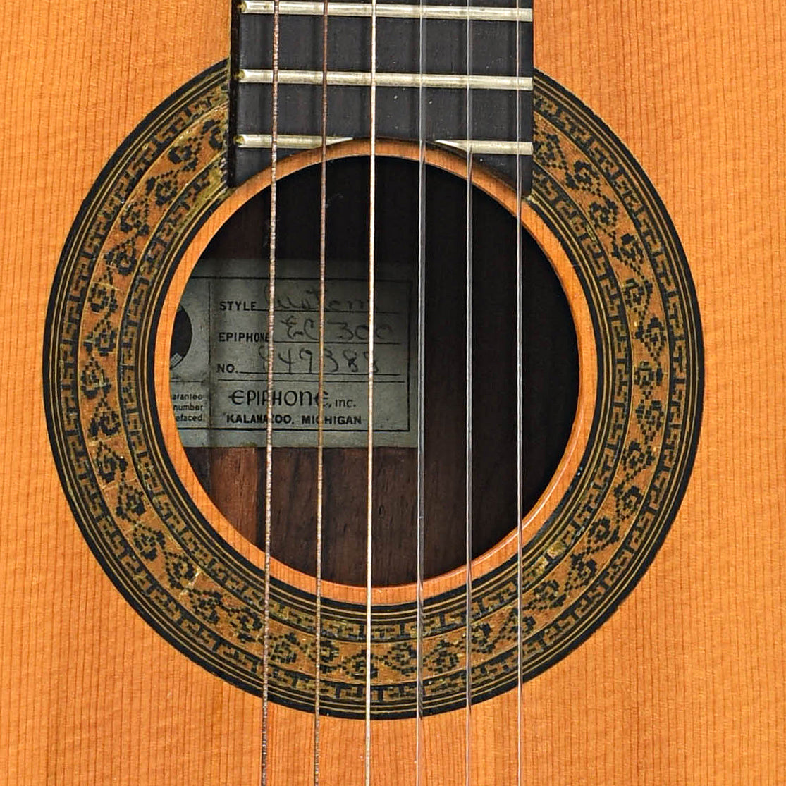 Sound hole of Epiphone EC-300 Barcelona Custom Classical Guitar (1966)