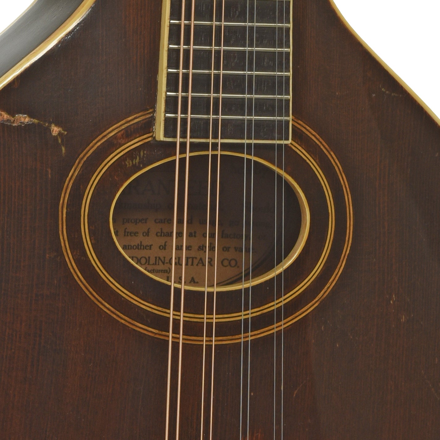 Soundhole of Gibson A-2 Mandolin