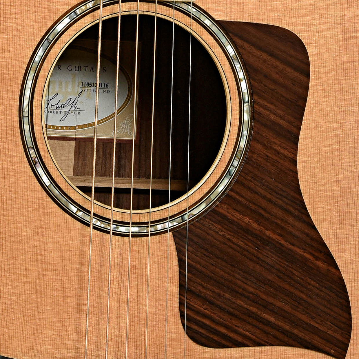 Soundhole of Taylor 818e Grand Orchestra Acoustic-Electric Guitar