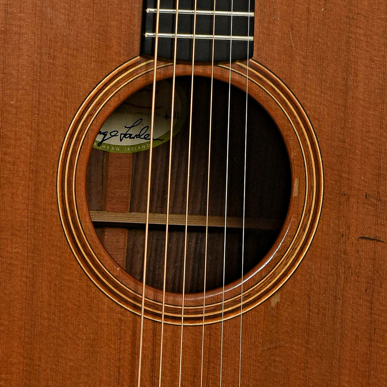 Soundhole of Lowden 025 Jumbo Acoustic Guitar 