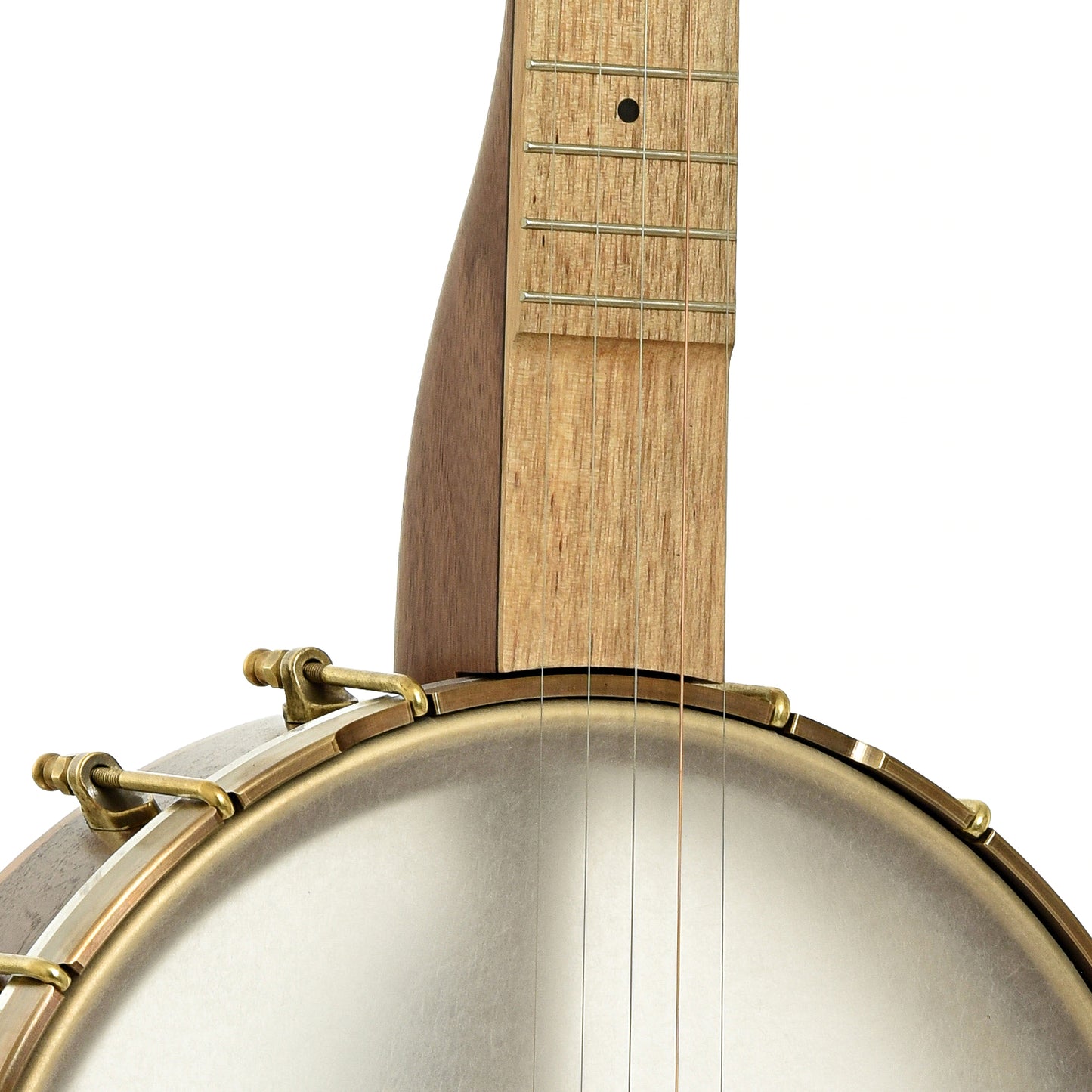 Front neck joint of Pisgah Appalachian 11" Lefthanded Openback Banjo 