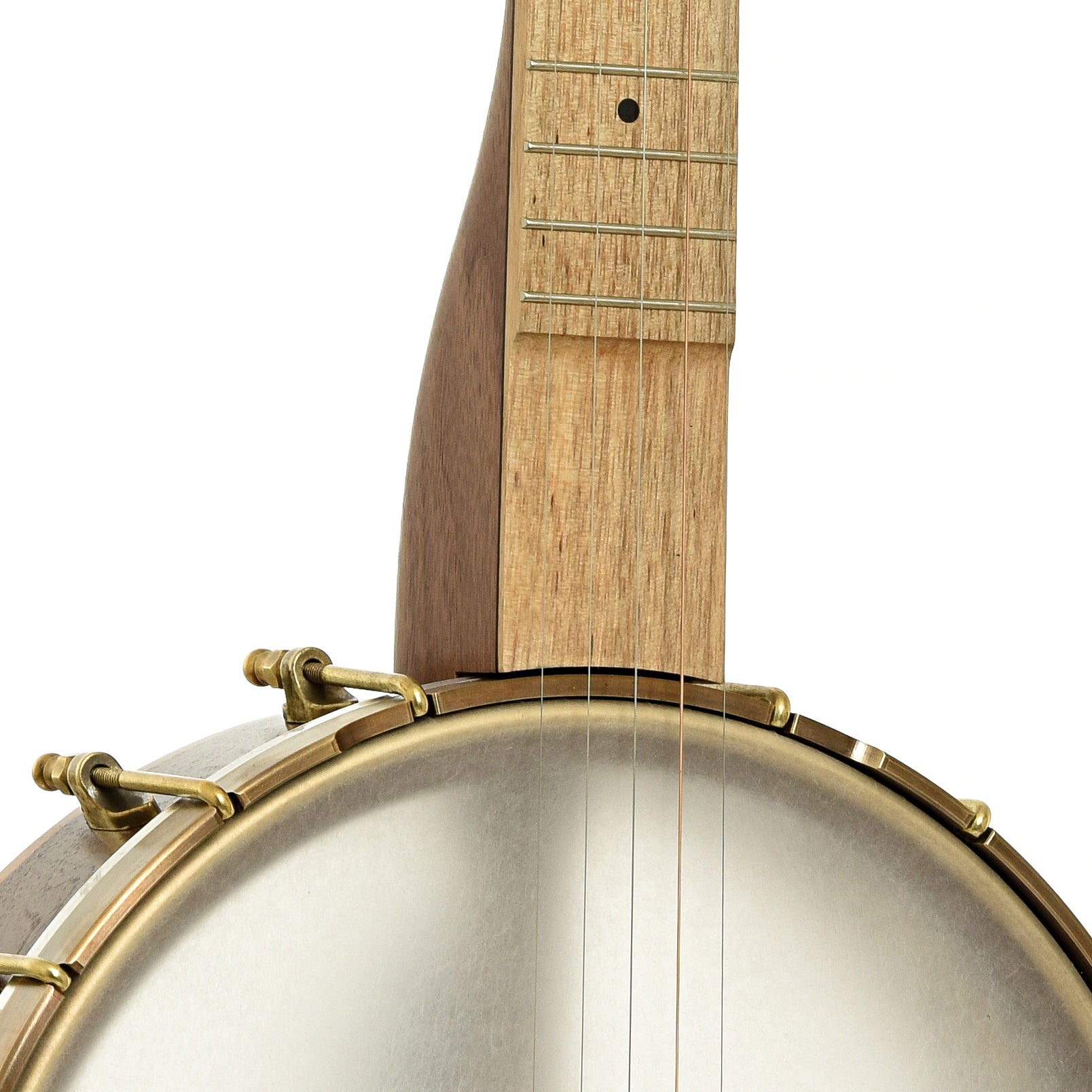Front neck joint of Pisgah Appalachian 11" Lefthanded Openback Banjo 