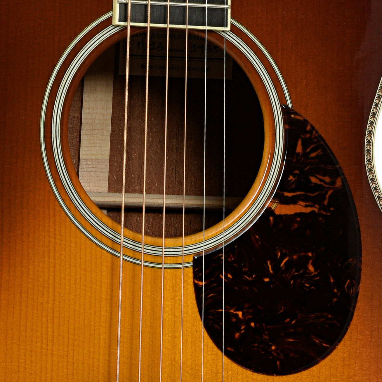 Soundhole of Santa Cruz Custom H13 Acoustic Guitar