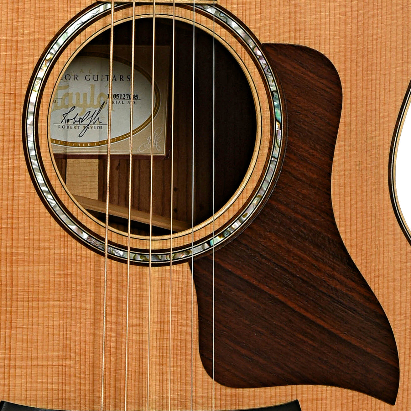 Soundhole of Taylor 814ce Acoustic-Electric Guitar