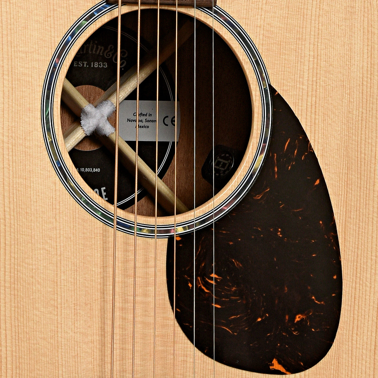 Soundhole of Martin SC-10E Modern Acoustic Guitar