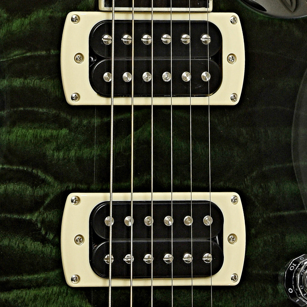 Pickups of PRS SE Custom 24 Quilt Electric Guitar, Teal Black
