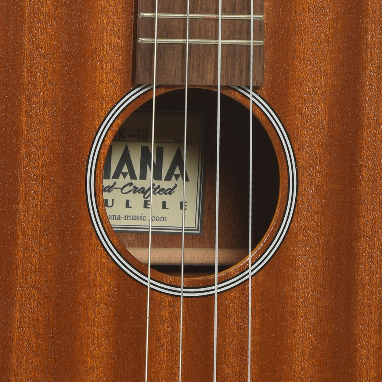 Soundhole of Ohana BK-10 Baritone Ukulele   