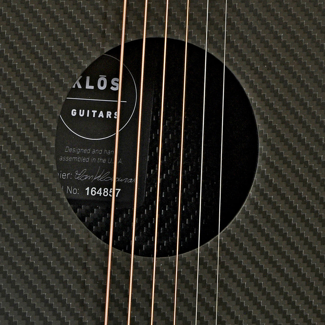 Soundhole of KLOS Full Carbon Travel Acoustic Guitar