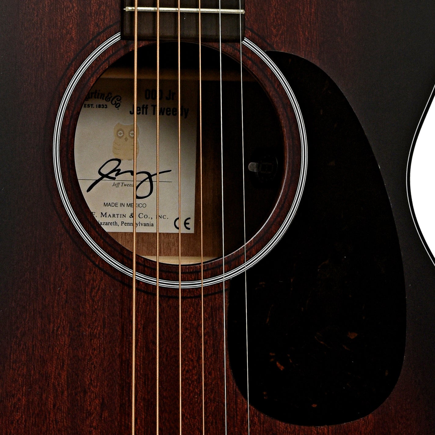 Soundhole of Martin 000-JRE Jeff Tweedy Acoustic Guitar 