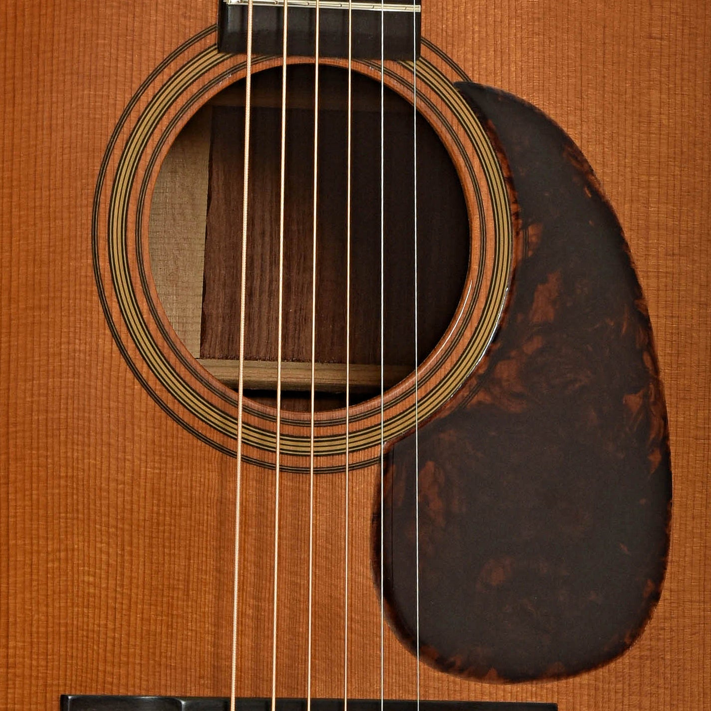 Soundhole of Pre-War International Herringbone Dreadnought Guitar
